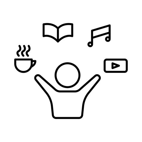Hobby Icon Illustration People Icon With Coffee Cup Book Music