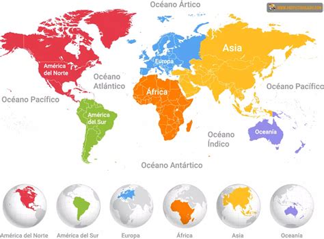 Mapa De Los Continentes Proyecto Viajero