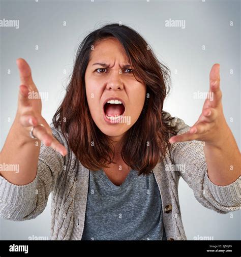 How Could You Do That Portrait Of An Angry Young Woman Yelling Against