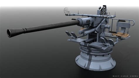 Bofors 40mm Anti Aircraft Gun 3d Model 59 C4d Free3d