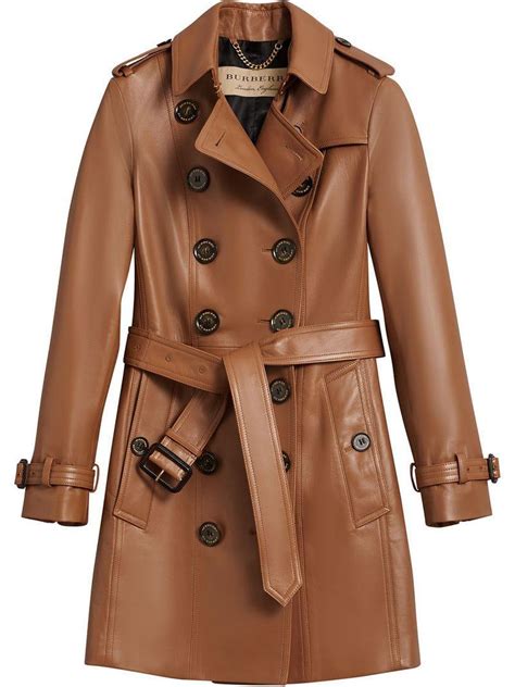 Burberry Leather Sandringham Fit Lambskin Trench Coat In Brown Lyst