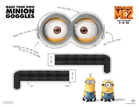 Minion Goggles Printable Template