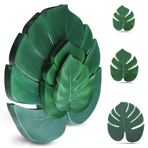 Buy 100pcs Palm Leaves Artificial Tropical Monstera Plant Fake Leaves