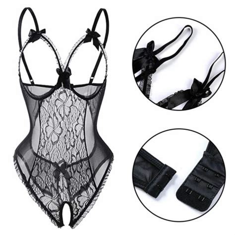 Women S Open Cup Crotchless Babydoll Sexy Teddy Lingerie Lace Bodysuit