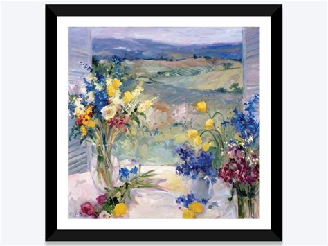 A beautiful countryside terrace is featured in this romantic wall tapestry. Tuscany Floral Canvas Artwork by Allayn Stevens | Canvas ...