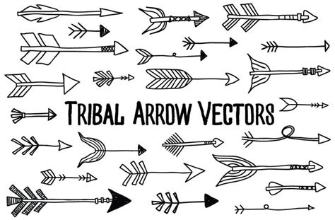 Tribal Arrow Vectors Tribal Arrows Tribal Hand Drawn Arrows
