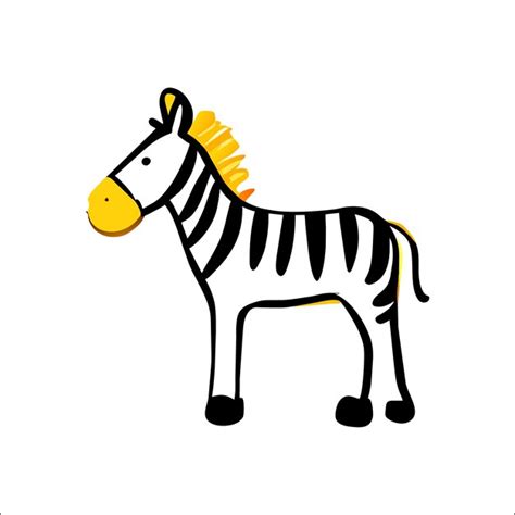 Premium Vector Cute Zebra Hand Drawn Cartoon Sticker Icon Concept