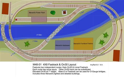 Novel 4x8 Layout Plan With Fastrack O 36 Plus An On30 Loop O Gauge