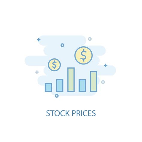 Premium Vector Stock Prices Line Concept Simple Line Icon Colored