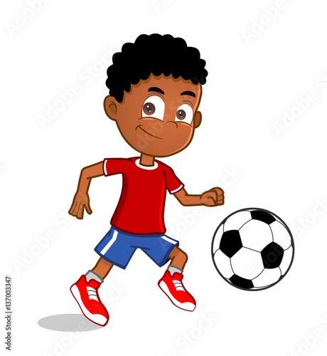 African American Boy Playing Football Stock Image And Royalty Free
