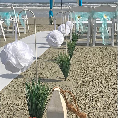 Aisle Way Shepherds Hooks With Kissing Balls Beach Area Wedding