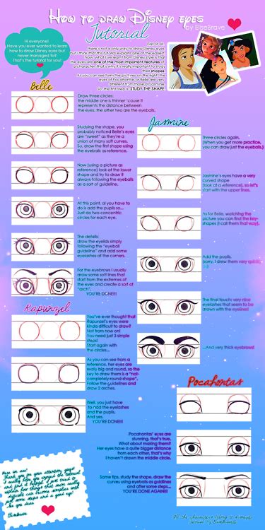 How To Draw Eyes Disney Style Disney Princess Drawings