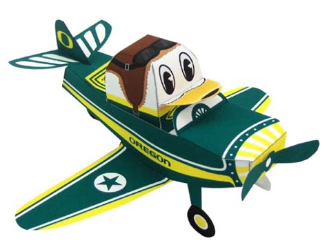 Bastelbogen flugzeug zum ausprinten fuer kinder : Oregon Duck Airplane | Paper Toy