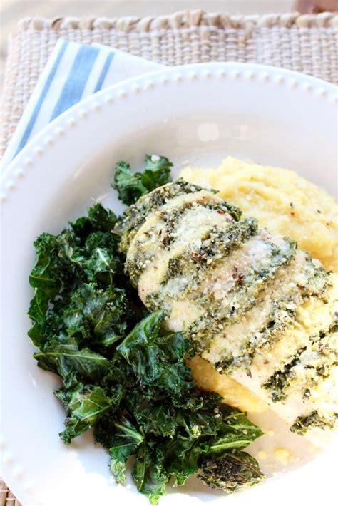 Blend with the ricotta cheese and egg. Hasselback Pesto Kale Goat Cheese Chicken | Recipe ...