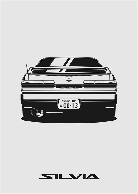 Silvia S13 Rear Poster By Vein Graphic Displate S13 Silvia Jdm