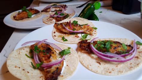 Homemade Blackened Tilapia Tacos With Flash Pickled Red Onions And