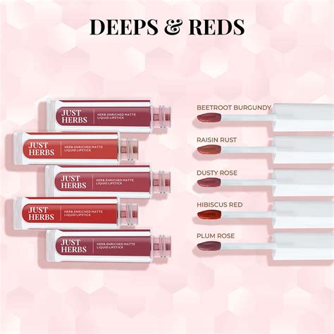 Buy Just Herbs Herb Enriched Matte Liquid Lipstick Kit Deeps And Reds