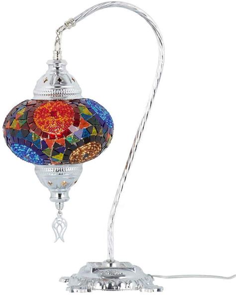 LaModaHome 30 Colors 2019 Turkish Moroccan Mosaic Table Lamp With US