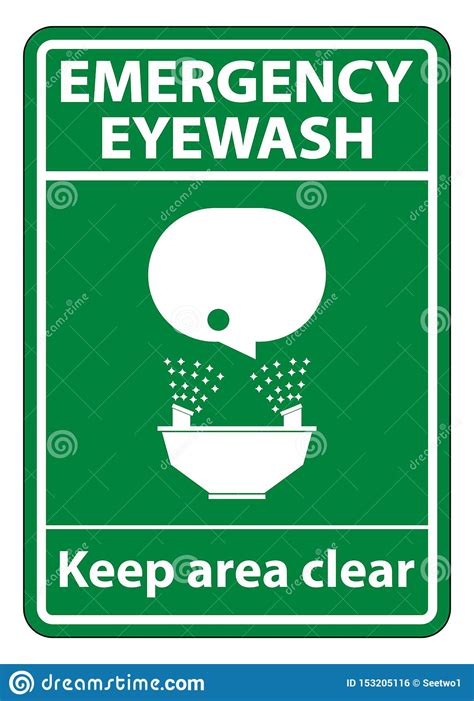 Emergency Eyewash Station Sign Icon Of 3 Types Color Black And White