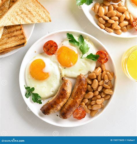 Breakfast On Plate Stock Image Image Of Calories Baked 150173655