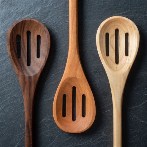 Wooden Slotted Spoon 12 Handmade Cooking Spoons For Etsy