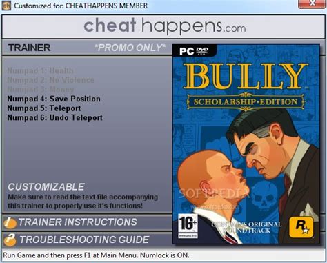 You can download these bully: Bully Scholarship Edition +1 Trainer for 1.0 Download