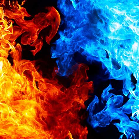Blue And Red Fire Hd Wallpaper For Nexus 9 Screens