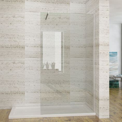 ELEGANT Walk In Shower Enclosure 8mm Easy Clean Glass Wet Room 760mm