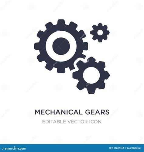 Mechanical Gears Icon On White Background Simple Element Illustration