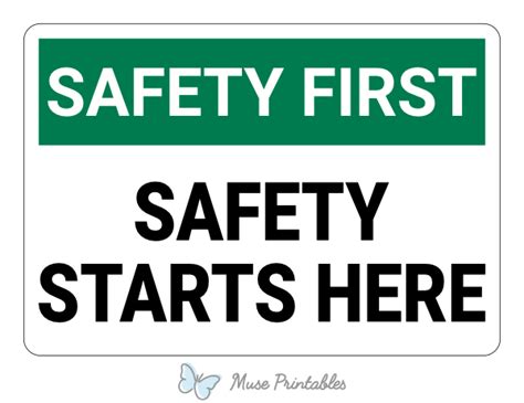 Printable Safety Starts Here Safety First Sign