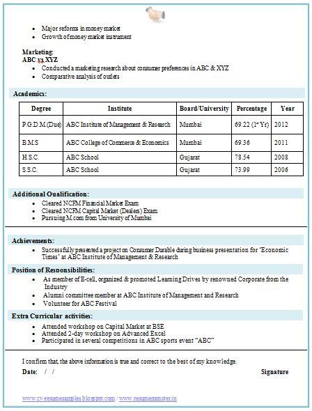 First, you need to have some good skills which can make you stand out among resume for freshers format. MBA Finance Fresher Resume Template (2) #mbafinance | Best ...