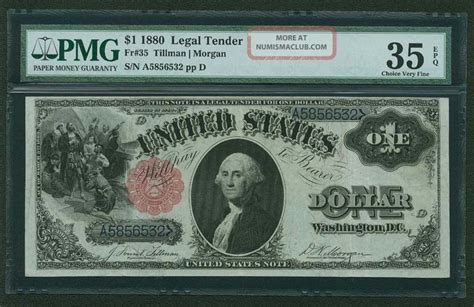U S 1880 1 Legal Tenderu S Note Banknote Fr 35 Certified