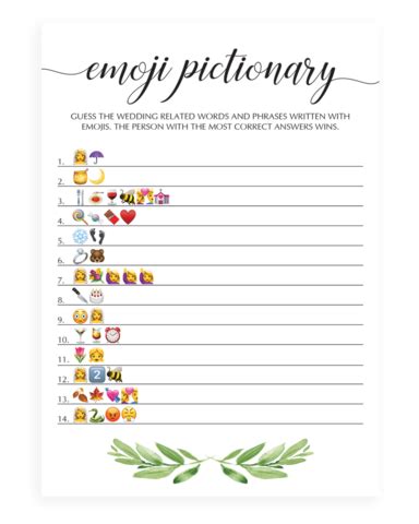 Free printable bridal shower emoji picti. Products