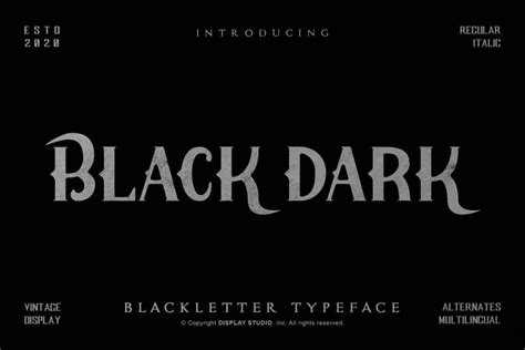 Black Dark Blackletter Font Download Fonts