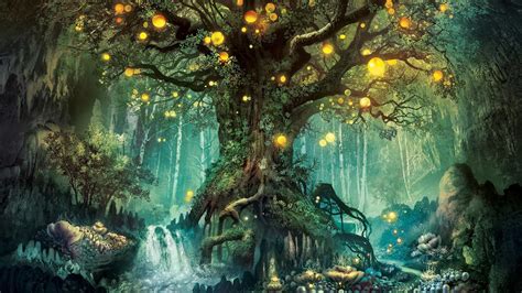 Roots Tree Glare Magic Forest Wallpaper 28315 Baltana
