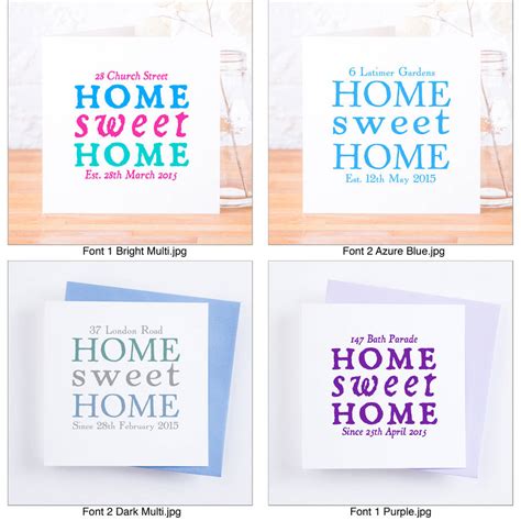Personalised Home Sweet Home New Home Card By Faith Hope And Love Designs