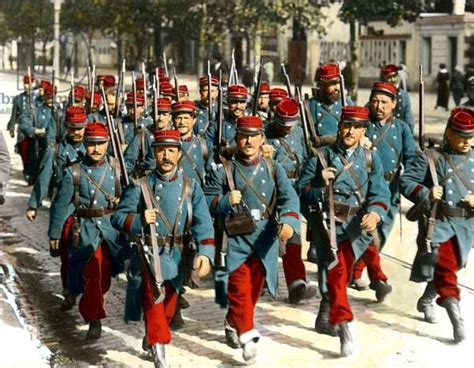 French Soldiers In Uniform At The Time Of Mobilization August 1914