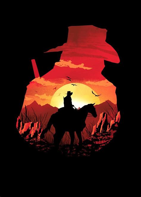 Red Sunset Poster By Dan Fajardo Displate In 2021 Red Dead