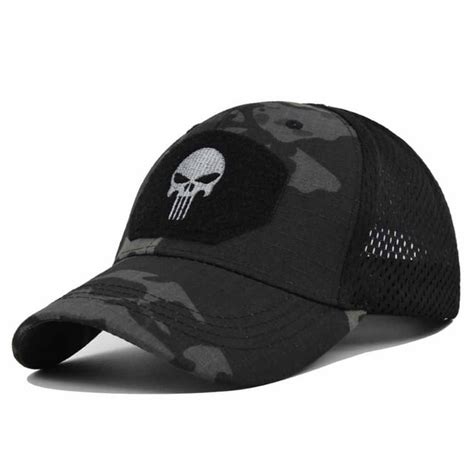 Skull Skeleton Punisher Embroidered Military Men Womens Baseball Hat