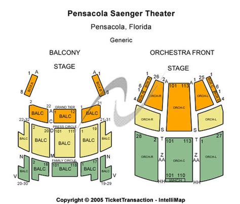 Saenger Theatre Tickets In Pensacola Florida Saenger Theatre Seating
