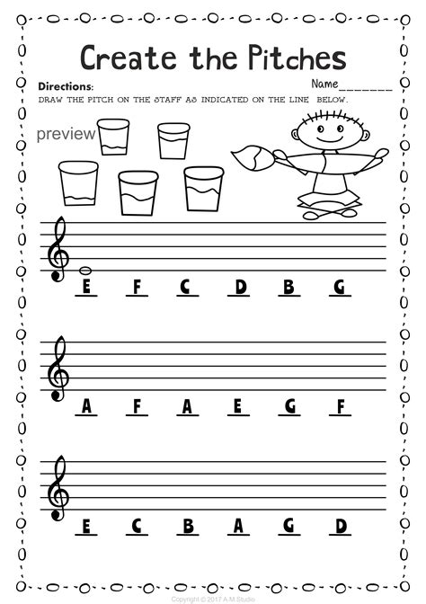 Music Staff Worksheets Bundle Back To School Themed Music Theory