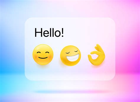 Hello Message Chat Message With Cute Emojis Vector 3d Illustration