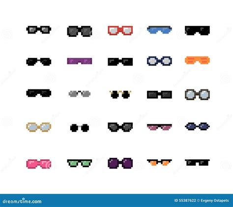 Pixel Sunglasses Set Stock Vector Illustration Of Retro 55387622
