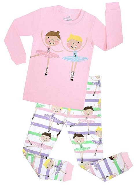 Elowel Pajamas Elowel Girls Ballerina 2 Piece Kids Pajamas Set 2