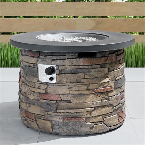 Clearance priced ( 3 ) made in u.s.a. Sego Lily Sage 35 in. x 24 in. Round Stone Propane Fire ...