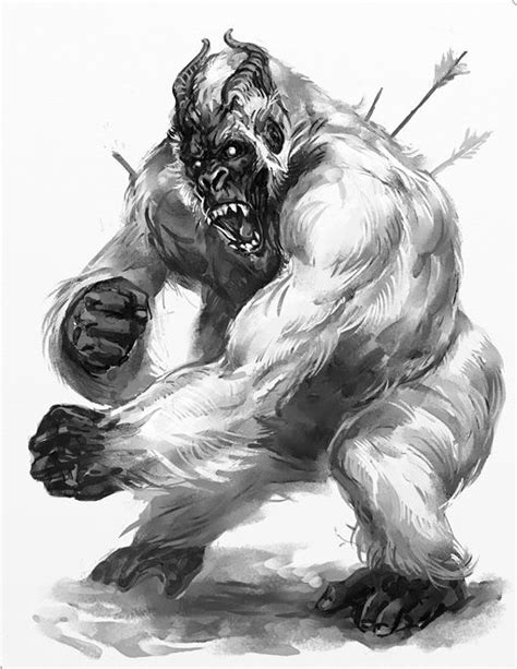 Tundra Ape By Merlkir On Deviantart Creature Concept Art Creature