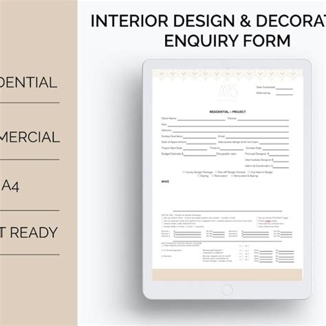 Interior Design Client Profile Template Etsy