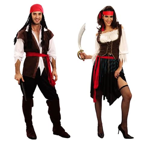 Umorden Halloween Carnival Party Captain Pirate Costumes Adult Fancy Dress Cosplay For Women Men