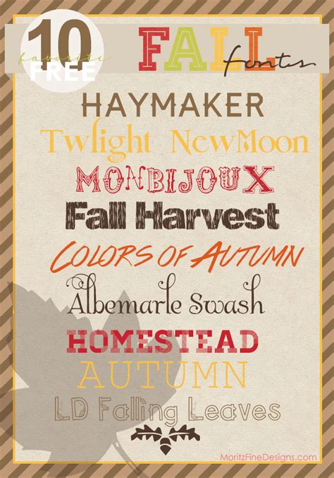Best Fall And Autumn Fonts Free Font Friday Moritzfinedesigns