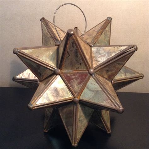 Vintage Moravian Star Mirrored Star Candleholder Lantern